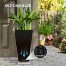 Outsunny Tall Planters for Outdoor Plants Set of 3, 28 in Taper Planters with Drainage Holes, Indoor Grande Plant Pots, Front Porch Decor (Black) by CozyNest Decor