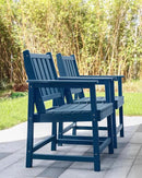 Patio Dining Chair Set of 2, HDPE Outdoor Dining Chair, Ergonomic HDPE Dining Chairs with Deep Seating, All Weather Outdoor Chairs Furniture for Backyard, Deck, Garden, Poolside, Navy by CozyNest Decor