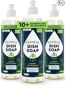Puracy Natural Dish Soap Packs - Skin-Softening Plant-Based Dishwashing Soap, Non-Toxic Dish Soap, Organic Liquid Dishwashing Detergent Soap (Organic Lemongrass, 16 fl oz, 3 Pack) by CozyNest Decor
