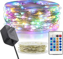 RUICHEN Multicolor Dimmable Fairy Lights Plug in, 99 Ft 300 LED Twinkle String Lights with Remote, Waterproof Silver Wire Firefly Lights for Bedroom, Patio, Yard, Christmas, Easter, Wedding, Party by GreenHaven Gardens