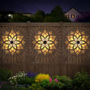 2 Pack Solar Fence Lights Metal Solar Powered Outdoor Wall Deck Step Lights Mandala Theme Waterproof Fence Light for Garden Post Patio Backyard Yard Decor, Gardening Gifts for Women Mom Grandma by CozyNest Decor