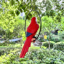 Lifelike Parrot Garden Statues Hanging Decor Ornaments Figurines Sculpture for Patio Lawn Yard, Blue Tail (Red Tail) by GreenHaven Gardens
