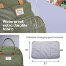 RUVALINO Diaper Bag Backpack-Expandable Baby Bag with up to 50% Capacity -Baby Essentials Bag with Changing Pad Insulated Bottle Holders & Pacifier Case, Waterproof, Army Green XL by TinyTreasures Baby Boutique