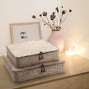 Whitewash Seagrass Basket with Lid Rectangular Decorative Storage Boxes for Shelf Organize Snack Toys Set of 2 (Large+Small) by CozyNest Decor