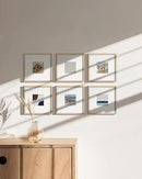 HAUS AND HUES Solid Oak Wood 8”x8” Picture Frames Matted to 4”x4” Set of 6-8x8 Standard Square Picture Frames, Photo Gallery Wall Frame Set, Beige 8x8 Picture Frames Matted (Beige Oak Frames) by CozyNest Decor
