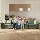 LINSY HOME Oversized Modular Sectional Sofa - 157'' Corduroy Cloud Couch Deep Seat Modular Sofas Soft Modern Comfy Couches for Living Room Apartment Office, Green by CozyNest Decor