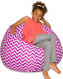 Posh Creations Bean Bag Chair for Kids, Teens, and Adults Includes Removable and Machine Washable Cover, Pattern Chevron Purple and White, 38in - Large by TinyTreasures Baby Boutique