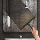 All-Purpose Stainless Steel Shower Squeegee for Shower Doors with 2 Adhesive Hooks, Bathroom Cleaner Tool Household Window Mirror Squeegee for Home Cleaning, Glass Door, Tile Wall, Car, 14 Inch Black by CozyNest Decor