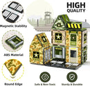 GobiDex Magnetic Tiles Army Toys, STEM Military Magnetic Building Blocks for Toddler Kids Ages 3-5 4-8, Sensory Magnet Construction Toys Birthday Gifts for 3+ Year Old Boys & Girls Army Men Playset by TinyTreasures Baby Boutique