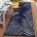 GENIMO Outdoor Rug 2.5' x 8' Waterproof for Patios Clearance, Reversible Outdoor Plastic Straw Camping Rug Carpet, Large Area Rugs Mats for RV, Camper, Deck, Balcony, Porch, Beach, Picnic, Blue&Grey by CozyNest Decor