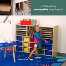 Angeles Value Line Multi-Section Storage, Classroom Shelves and Daycare Furniture, Construction Paper Organizer, 48" L x 12" W x 36" H by TinyTreasures Baby Boutique
