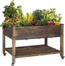 MUPATER 4x2FT Raised Garden Bed, Planter Box with Four Wheels and Legs for Herbs and Vegetables, Elevated Garden Bed with Drainage Holes for Outdoor Indoor, Rustic by GreenHaven Gardens