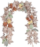 DearHouse Pumpkin Fall Maple Leaf Garland, 6Ft Hanging Vine White Maple Garland Artificial Autumn Foliage Thanksgiving Decor for Home Wedding Fireplace Party Christmas by CozyNest Decor