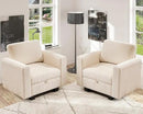 38.5 Oversized Accent Chair with Storage Ivory Corduroy Set of 2, Single Modern Accent Sofa with Arms Chair for Apartment Living Room (21" Deep Seat) by CozyNest Decor