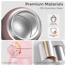 Portable Bottle Warmer for Travel, Dual Heating Modes for Breastmilk & Water, Portable Bottle Milk Warmer with Fast Heating & Long Battery Life, 10 Ounces Large Capacity (Pink) by TinyTreasures Baby Boutique