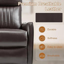 Manual Swivel Rocker Recliner Chair for Adults, Overstuffed Reclining Glider Chair for Nursing with Vibration Massage & Heat, Living Room Rocking Recliner 2-Stage backrest, Faux Leather Brown by CozyNest Decor