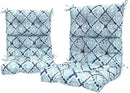 LVTXIII Outdoor Tufted High Back Cushions Set of 2 Patio Seasonal Replacement Rocking Chair Cushion with Ties, Solid Seat and Back Chair Cushion, (44” L x 22W”, Boho Geometry Blue) by GreenHaven Gardens
