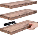 Sorbus Floating Shelves for Wall, Bathroom Shelves Wall Mounted for Kitchen, Bedroom, Bathroom Storage Over Toilet, Hanging Book Shelf for Wall Home Decor Living Room (Mahogany, 3 Pack)