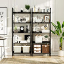 NUMENN Bookshelf, 5 Tier Bookshelves, Home Office Bookcase Shelf Storage Organizer, Free Standing Storage Shelving Unit for Bedroom, Living Room and Home Office, Black by CozyNest Decor