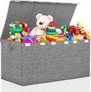 Extra Large Toy Box 167L, Sturdy Toy Storage Chest Organizer Bin Baskets with 2 Removable Divider for Boys, Girls, Kids, Nursery, Bedroom, Playroom, 35.5"x17" x17"(Linen Gray) by TinyTreasures Baby Boutique