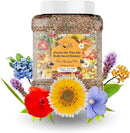 Wildflower Seed Mix 1LB Tub - Save The Bees Seed Mix, by GevaGrow | Bulk 300,000+ Seeds | Pollinator & Bee Attracting Flower Seeds Bulk for Planting in Pots & Outdoor Gardens | 1 Pound Tub by GreenHaven Gardens