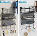 VITVITI Metal Hair Tool Organizer Wall Mount, Hair Dryer Holder with 3 Tier Shelf Basket Hooks, Bathroom Hair Styling Tool Organizer for Curling Iron/Blow Dryer/Straightener, Matte Black by CozyNest Decor