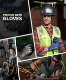 LANON Gardening Gloves for Men Women, 2 Pairs Nitrile Coated Garden Gloves with Grip, Breathable B.COMB AIR Technique, Dusty Olive & Bluebird, Large by GreenHaven Gardens