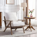 Wahson Mid Century Chair, Upholstered Accent Armchair, with Wood Frame and Removable Linen Cushions, Leisure Slipper Chair for Living Room/Bedroom, Cream by CozyNest Decor