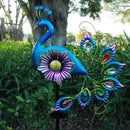 Solar Peacock Statue, Garden Metal Stake Lights Yard Decorations Outdoor,Perfect Peacock Gifts for Women, Ornaments,Mothers Day Ideal Gifts（Solar Peacock Flower ） by GreenHaven Gardens