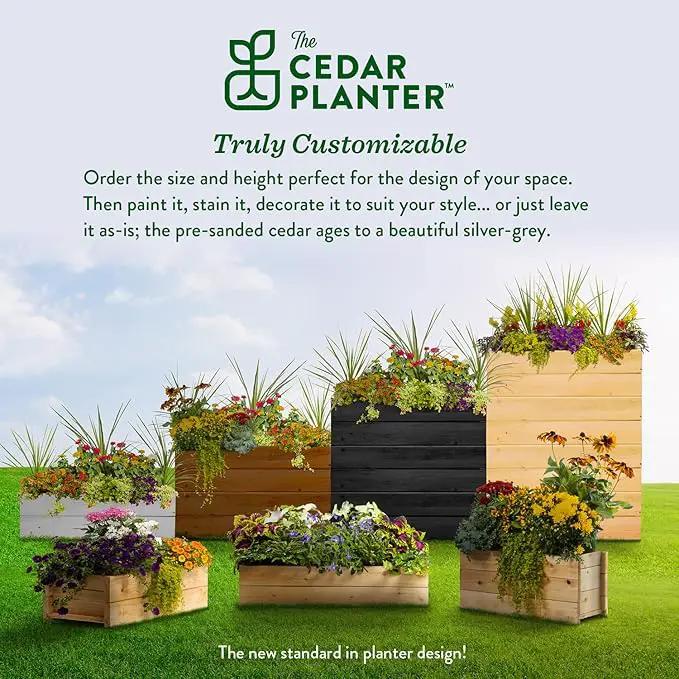 Greenes Fence Cedar Wood Planter Box with Rail Mount Brackets, 21" x 11" x 7" (2-Pack) - Made in USA with North American Cedar, photo 8 of 8