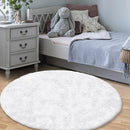 4FT Round Rug for Bedroom: Fluffy Shag Soft Washable Rugs Circle Small Fuzzy Plush Indoor Carpet for Living Room Nursery Playroom Dorm Kids Girls Boys Room (White, 4'x4') by TinyTreasures Baby Boutique
