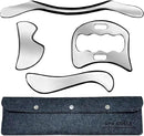 4 in 1 Stainless Steel Gua Sha Muscle Scraper Tool, Professional IASTM Physical Therapy Tool Set for Massage and Scraping （4pcs Carry Bag） by CozyNest Decor