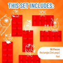 Strictly Briks Classic Bricks Starter Kit, Red, 96 Pieces, 2x4 Studs, Building Creative Play Set for Ages 3 and Up, 100% Compatible with All Major Brick Brands by TinyTreasures Baby Boutique
