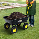 Garden Dump Cart, Heavy-Duty Utility Wagon with 600 lb Capacity, 4 Cu Ft Bed, 10" Pneumatic Tires, 180° Pivot Steering for Yard, Lawn, and Beach Use by GreenHaven Gardens