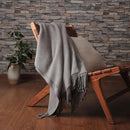 CUDDLE DREAMS Silk Throw Blanket with Hand-Knotted Fringe, Natural, Soft & Breathable (Gray) by CozyNest Decor