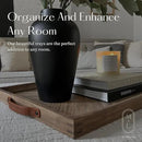 Medium Ottoman Wood Serving Tray- with Leather Handle Decorative Wooden 24 * 16 * 1.5 Inches Square Serving Tray Best for Coffee Table, Living Room and Kitchen by CozyNest Decor