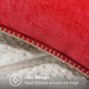 decorUhome Chenille Soft Throw Pillow Covers 18x18 Set of 2, Farmhouse Velvet Neutral Decorative Euro Pillow Covers with Stitched Edge for Couch Sofa Bed Home Decor, Red by CozyNest Decor
