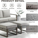Outdoor Ottoman Wicker Patio Footrest - 2 Piece Wicker Footrest Footstools Set with Sturdy Frame,All-Weather PE Wicker, Thick Cushions for Deck Porch Garden(Mixed Grey/Grey) by CozyNest Decor