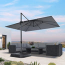 PURPLE LEAF 10' X 13' Patio Umbrella Outdoor Cantilever Rectangle Umbrella Aluminum Offset Umbrella with 360-degree Rotation for Garden Deck Pool Patio Light Grey by GreenHaven Gardens