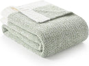 Snuggle Sac Heather Sage Green Blanket for Couch, Reversible Super Soft Knitted Blankets Warm Cozy Fuzzy Plush Throw Blankets for Sofa, Bed, Camping, Sage Green, 60x80 inches by TinyTreasures Baby Boutique