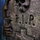 Haunted Hill Farm Tombstone Lifter by Tekky, Battery-Operated, Sound Activated Animatronic Zombie with Sound Effects and Lights for Indoor or Covered Outdoor Creepy Halloween Decoration