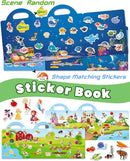 Reusable Sticker Book for Toddlers 2-4 Years, Stickers for Kids, Toddler Sticker Book Ages 1-3, Toddler Craft Activities, Toddlers Travel Toys Ages 2+ Boy Girl Birthday Gifts by TinyTreasures Baby Boutique