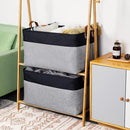DULLEMELO Extra Large Storage Basket 22X15, 70L Foldable Fabric Toys Baskets Organizer Bins, Black&Grey by TinyTreasures Baby Boutique