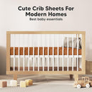 KeaBabies 2-Pack Organic Crib Sheets for Boys, Girls - 52x28 Fitted Crib Mattress Sheet Neutral, Breathable Jersey Cotton Cover for Baby Bed, Toddler Mattress, Soft & Cute Prints (Rust) by TinyTreasures Baby Boutique