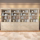 Vyre 71" Tall Farmhouse Bookshelves with Drawers, Large Modular Bookcase with Adjustable Shelves, Storage Cabinet for Living Room， Home Office, Kitchen, Brown by CozyNest Decor