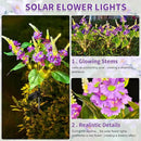 Neporal Solar Flowers Outdoor Waterproof Purple, Lilac Garden Solar Lights Decorative 4PK 8-Stem, 2 Lighting Modes, Solar Powered Garden Decor, Solar Yard Decor by GreenHaven Gardens