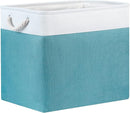 Bidtakay Storage Baskets Extra Large 17x12x15 In Teal Blue Nursery Toy Baskets Fabric Long Shelf Baskets for Organizing Set of 2 Linen Closet Bins for Shelves Decorative Blanket Basket Living Room by TinyTreasures Baby Boutique