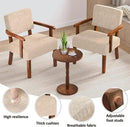 Accent Chair Set of 2 with Table, Living Room Chairs with Soft Seat and Armrests for Living Room Bedroom Reading Room Waiting Room (Beige) (AC01) by CozyNest Decor