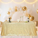 SquarePie Sequin Tablecloth 50 x 72 Inch Light Gold Glitter Table Cloth for Wedding Party Decoration by CozyNest Decor