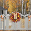 CYANBLOOM Fall Front Door Wreath: 24 Inch Large Burgundy Boxwood Eucalyptus Wreaths with Maple Bow for Rustic Farmhouse Decor - Weatherproof Outdoor Indoor All Season - Thanksgiving Halloween Decor by CozyNest Decor